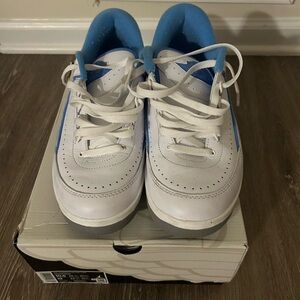 Jordan White and Blue Athletic Shoes